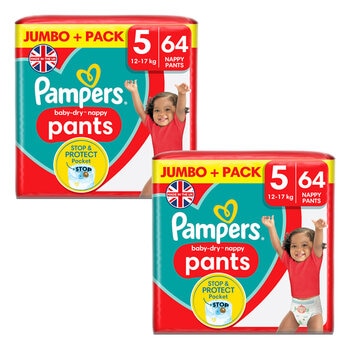 Pampers Baby Dry Pants Size 5, 2 x 64 Pack