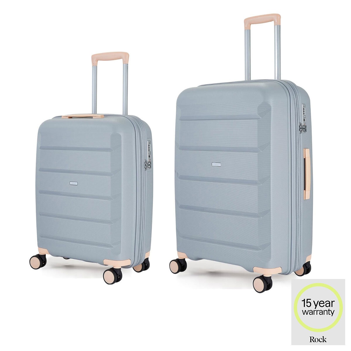 Rock Tulum 2 Piece Hardside Luggage Set in Grey Costco UK