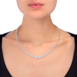 10ctw Diamond Tennis Necklace, 14ct White Gold