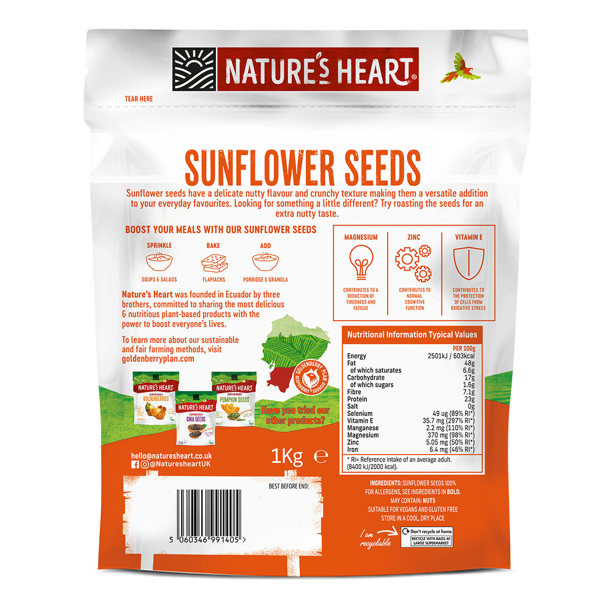 CHIA SEEDS 1kg NATURE'S HEART Superfoods