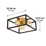 Artika Griffintown 4-Light Flushmount Ceiling Light Black & Gold With Bulbs FM-GT-5L40 at costco.co.uk