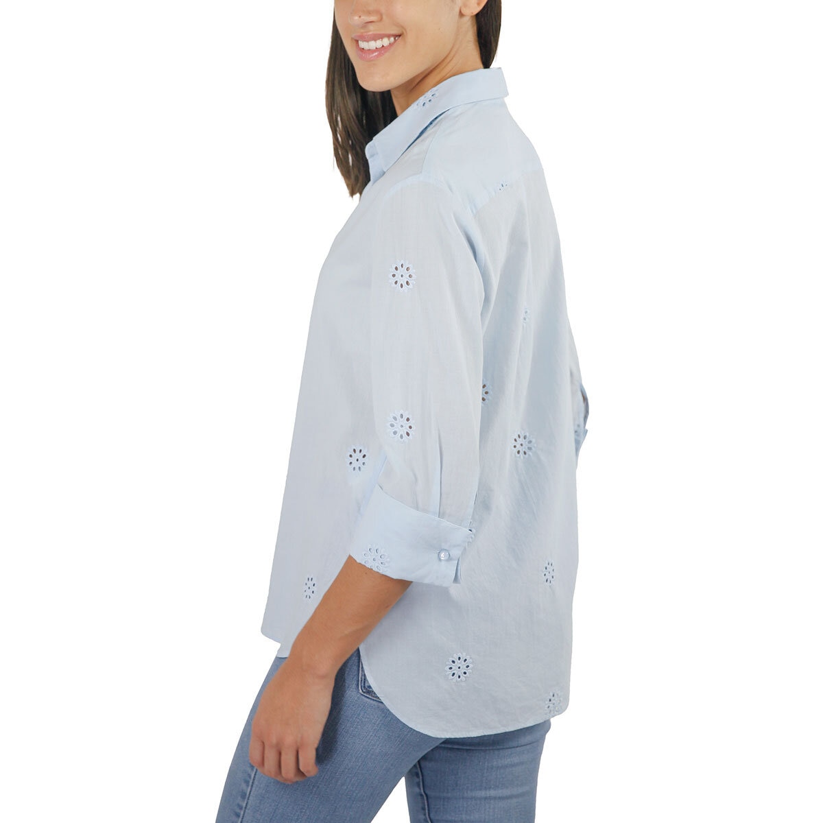 Jachs Ladies Eyelet Long Sleeve Shirt