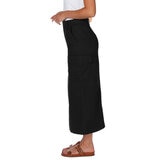 Wellworn Ladies Cargo Maxi Skirt in Black