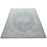 Elegant Heirloom Blue & Ivory Patterned Rug in 2 Sizes 