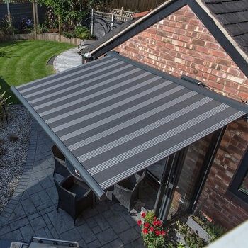 Olympus Awnings Hera Outdoor Patio Awning 5.5m Wide x 1.5m Projection, Fully Installed