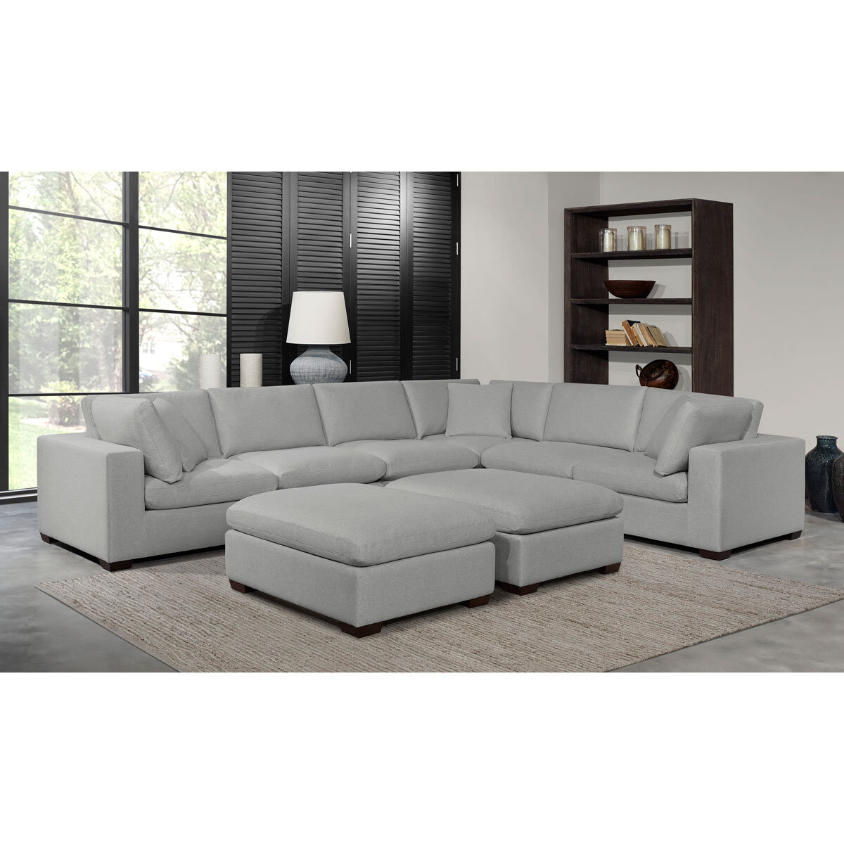 Thomasville Lowell Grey Fabric 8 Piece Modular Sofa