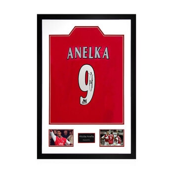 Nicholas Anelka Arsenal Signed Home Framed Shirt, including 2 Photos