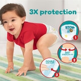 Toddler wearing nappy 3x protection