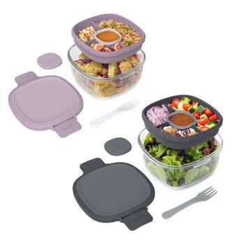 Bentgo All-In-One Glass Salad Container, 2 Pack