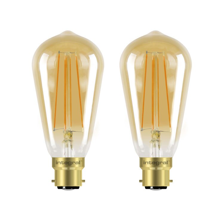 Integral Led St64 Squirrel Cage Vintage Sunset 5w Dimmable Bulb 2 Pack Costco Uk