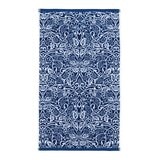 samara indigo blue towel open showing design