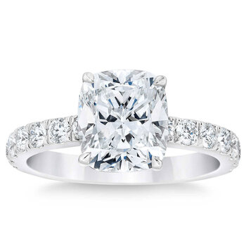 3.60ctw Cushion Cut Diamond Ring, Platinum 