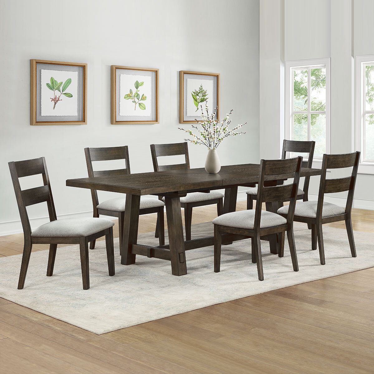 Brinley Extending Dining Table 6 Dining Chairs Seats 4 6