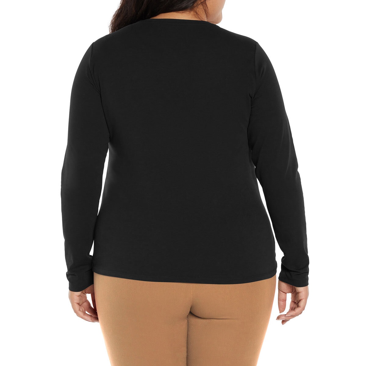 Three Dots Ladies Crew Top 2 Pack in Black