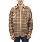 Jachs Mens Flannel Shirt & Thermal 2 Pack in Brown