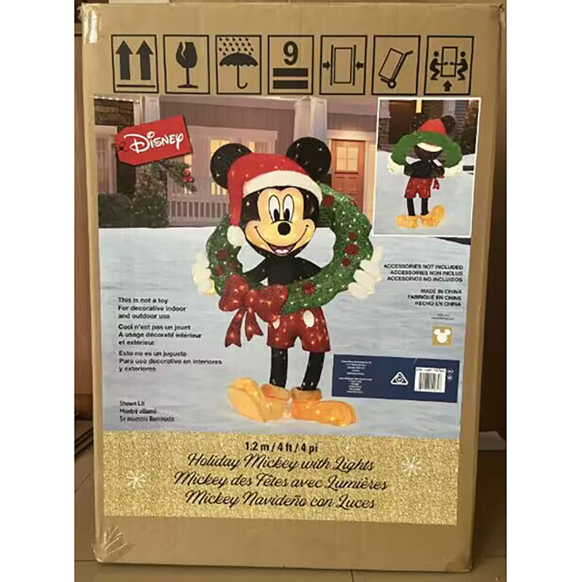 48 Inch (121cm) Holiday Mickey Wreath with LED Lights