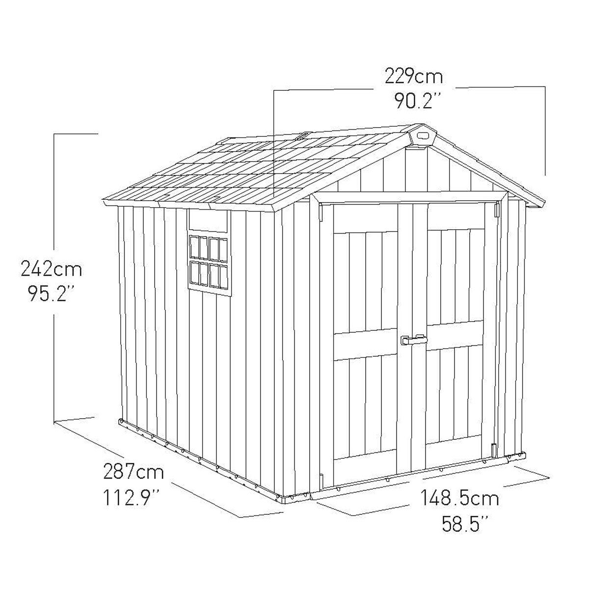 Keter Oakland 7ft 6" x 9ft 4" (2.3 x 2.9m) Storage Shed