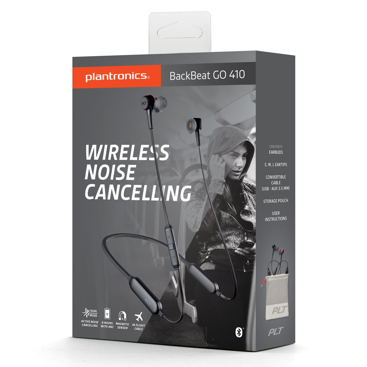 Plantronics Backbeat Go 410 Wireless Active Noise Cancelling Earbuds In Graphite Costco Uk 0118