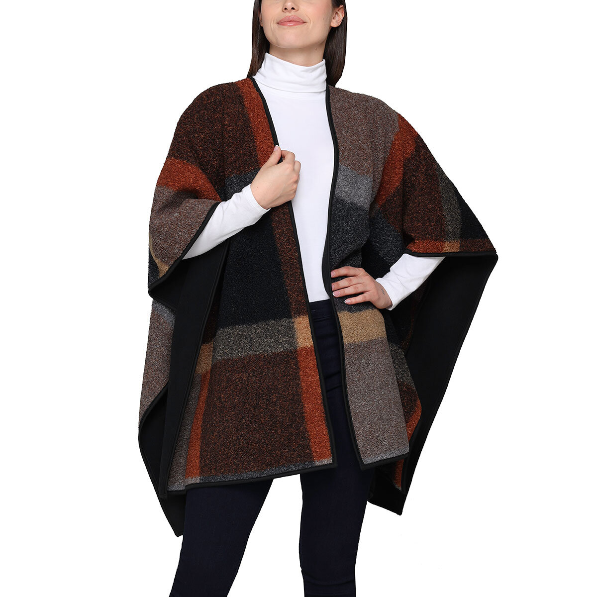 Ellen Reyes Ladies Boucle Wrap in Multicheck | Costco UK