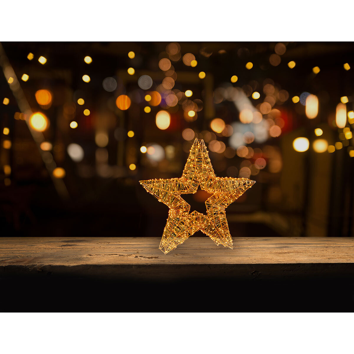 Premier 24 inch (60cm) Rose Gold Star with 1700 Warm White LED Lights