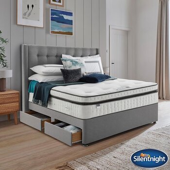 Silentnight Geltex Ultraflex 3000 Mattress & Divan in Slate Grey, 2 Firmness Ratings in 4 Sizes