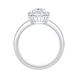 1.00ctw Round Brilliant Cut Diamond Halo Ring, Platinum