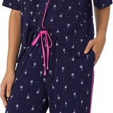 Room Service Notch Collar 2 Piece PJ Set in Navy - Small