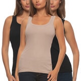 Jezebel Ladies Ribbed Vest 3 Pack