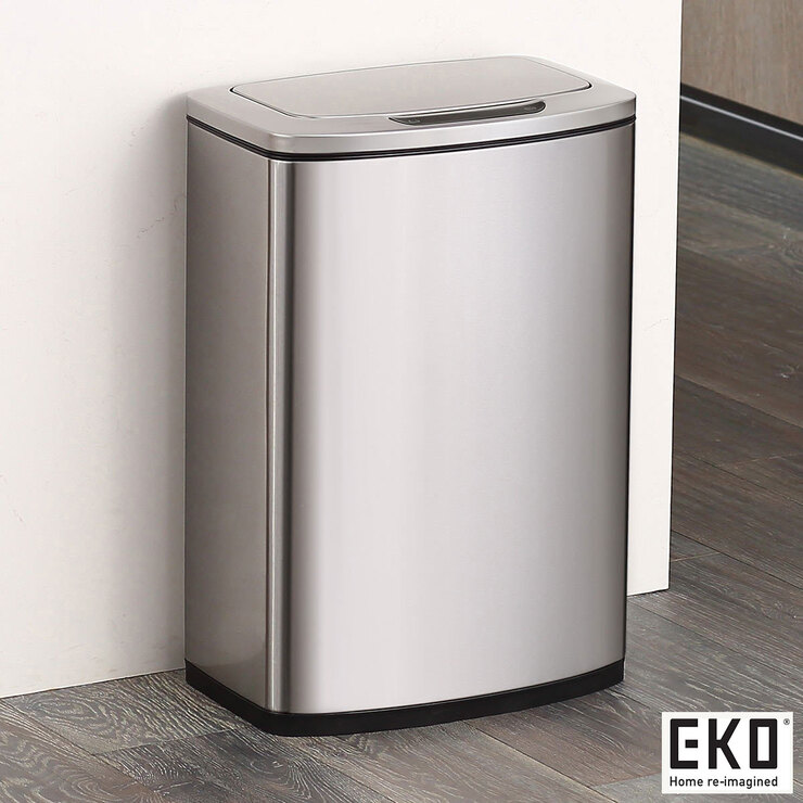 EKO 47 Litre Stainless Steel Motion Sensor Waste Bin with Polypropylene ...