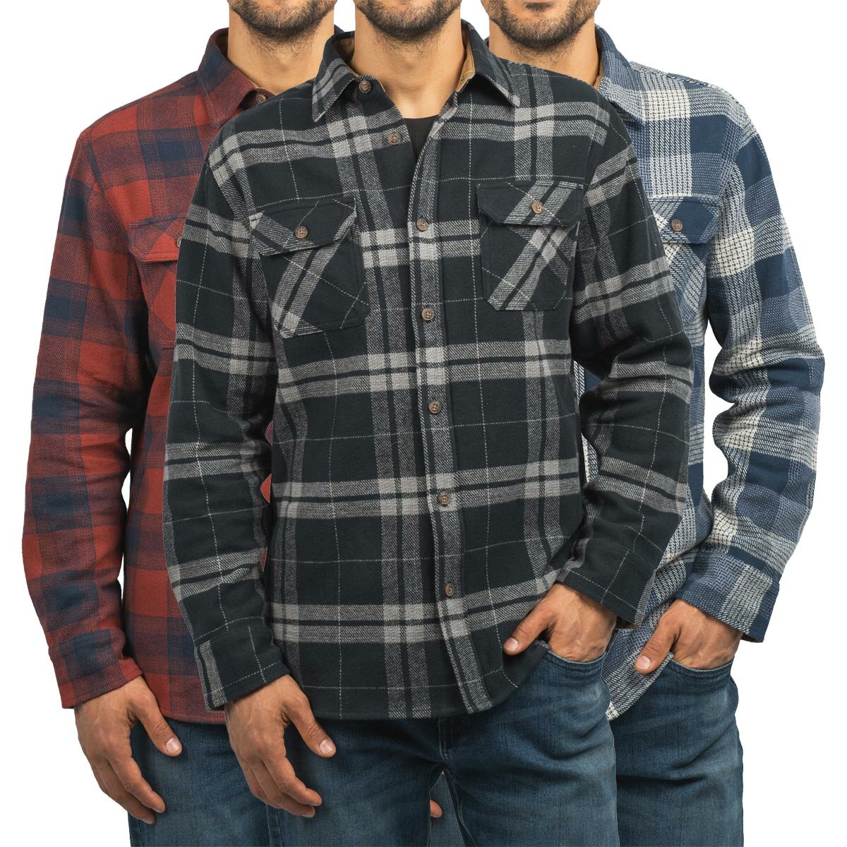 Jachs Mens Flannel Shirt & Thermal 2 Pack Jachs Mens Flannel Shirt & Thermal 2 Pack