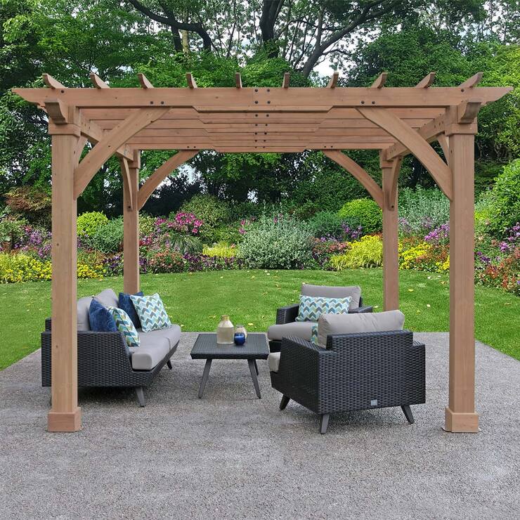 Yardistry 12ft x 12ft (3.65 x 3.65m) Cedar Pergola | Costco UK