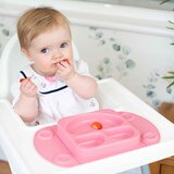 EasyTots EasyMat Mini Divided Suction Weaning Plate in Pink