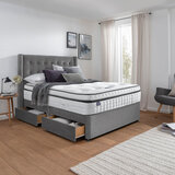 Silentnight 4 drawer velvet divan in charoal grey