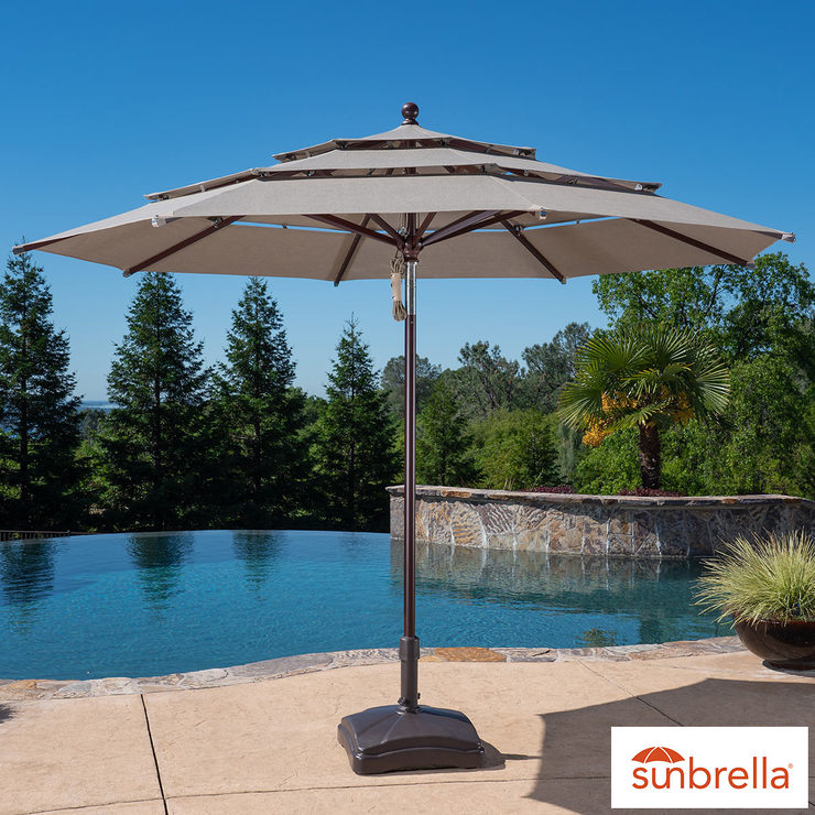 triple patio umbrella