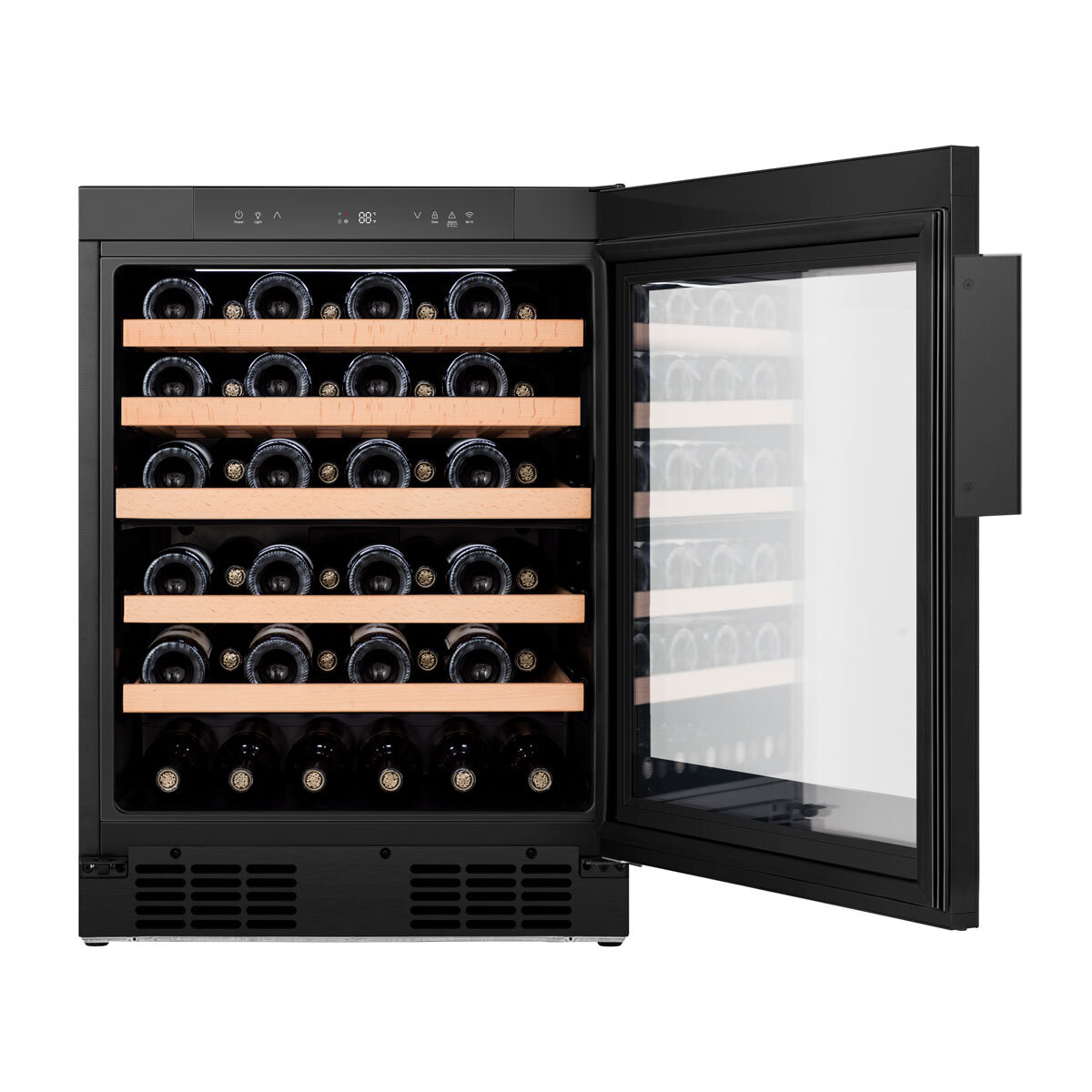 Hisense RW3N132GSLF, 46 Bottle Freestanding, Single Zone Wine Cooler, F Rated in Black