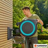 Wall-mounted Automatic Hose Reel Gardena RollUp S 15m Blue