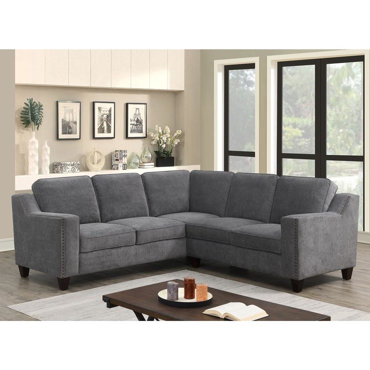 Mstar International Ellendale Grey Fabric Sectional Sofa | Costco UK