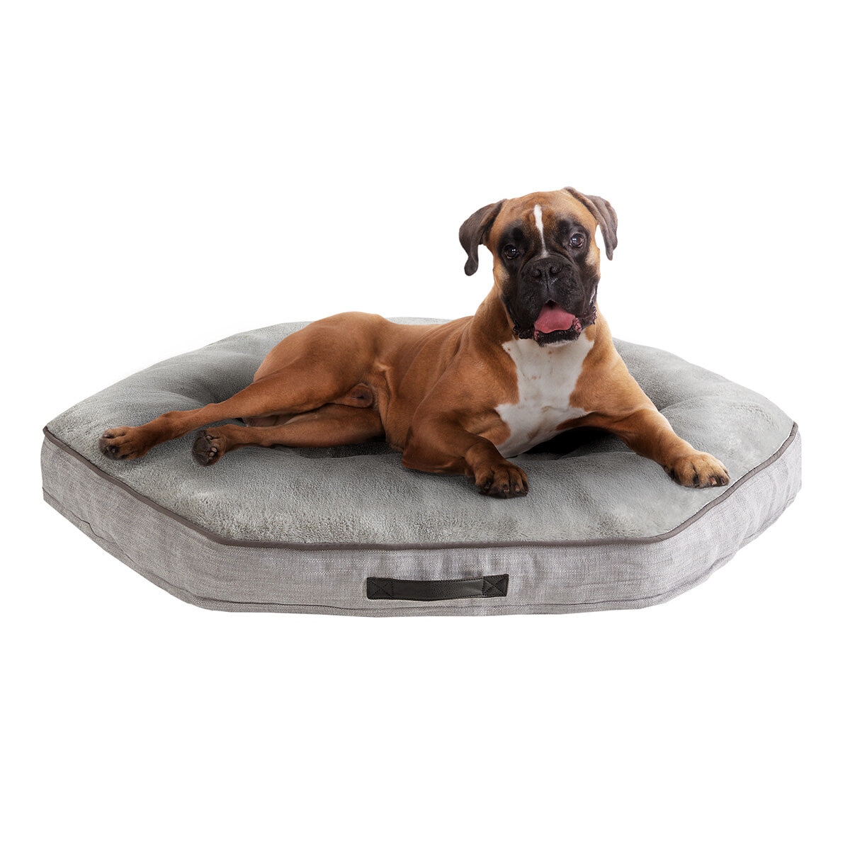 Kirkland Signature Hexagon Napper Pet Bed 42" (106.7cm) in Grey Faux Fur