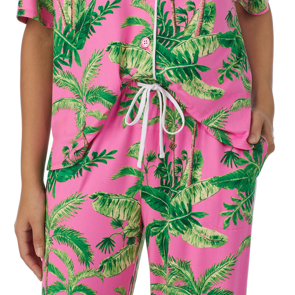 Room Service Notch Collar 2 Piece PJ Set in Pink