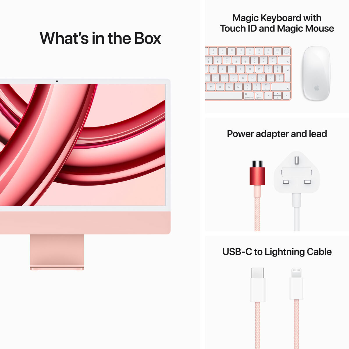 Buy Apple iMac 2023, M3, 8GB RAM, 512GB SSD, 24 Inch 10C GPU, in Pink at costco.co.uk