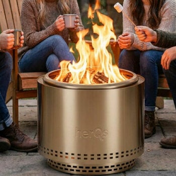 HerQs Chief 68cm Wood Burning Stainless Steel Fire Pit Bundle HerQs Chief 68cm Wood Burning Stainless Steel Fire Pit Bundle