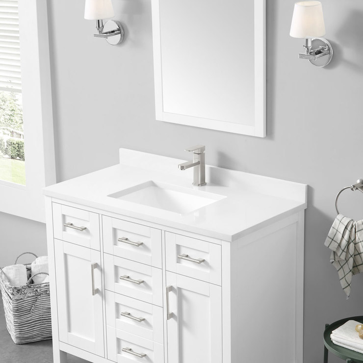 OVE Lakeview 106 cm Single Vanity in White | Costco UK