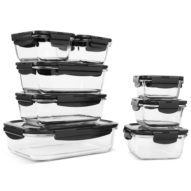 LOCK & LOCK Oven Glass Food Storage Containers, 8 Piece Set with Lids