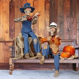 Halloween 3ft (1m) Pair of Animated Fiddler Skeletons with Lights & Sounds