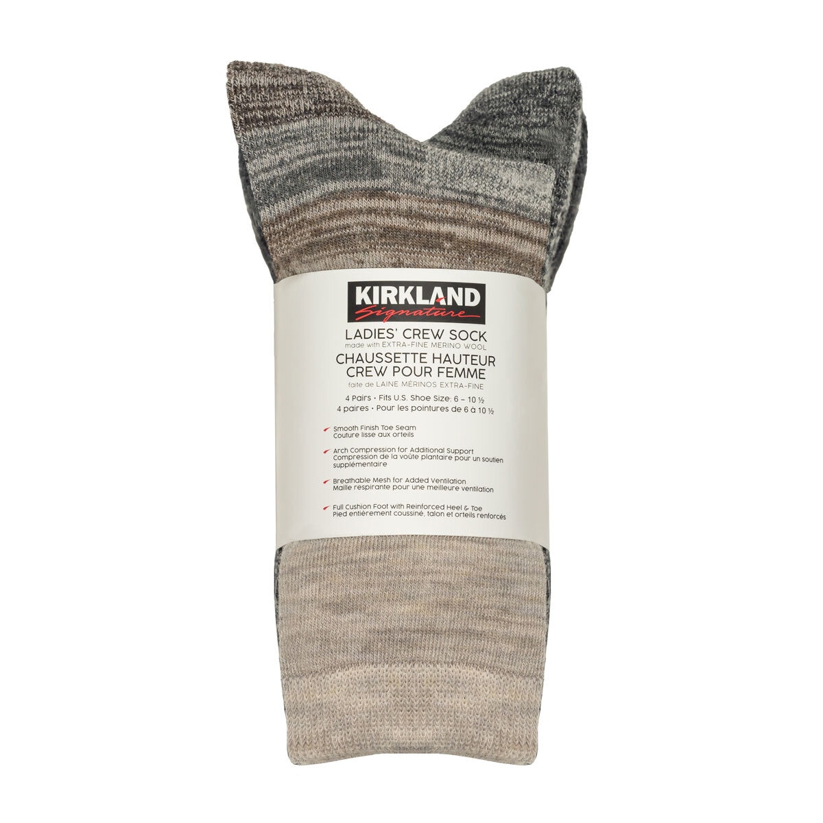 Kirkland Signature Ladies Merino Wool Blend Sock in Neutral