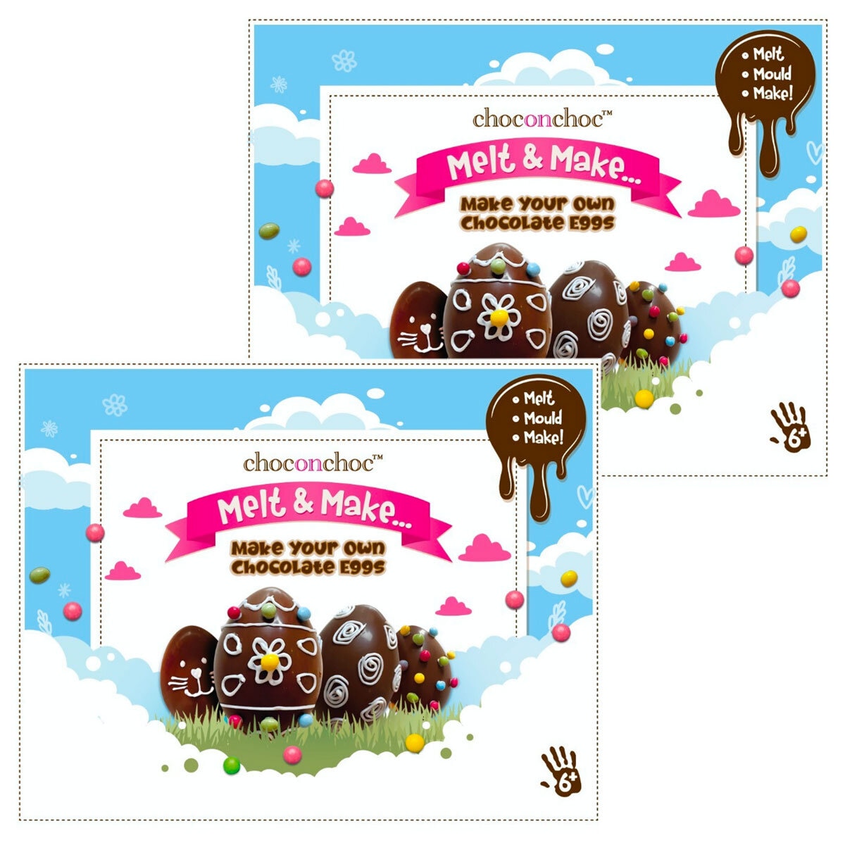 Choc on Choc Melt and Make Your Own Chocolate Eggs, Pack of 2