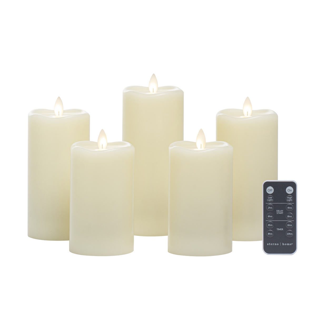 Mirage LED Wax Candles with Remote & Timers, 5 Pack Costco UK