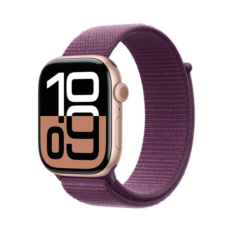 Buy Apple Watch Series 10 + Cellular, 42mm Rose Gold Aluminium Case with Plum Sport Band, MWXC3QA/A at costco.co.uk