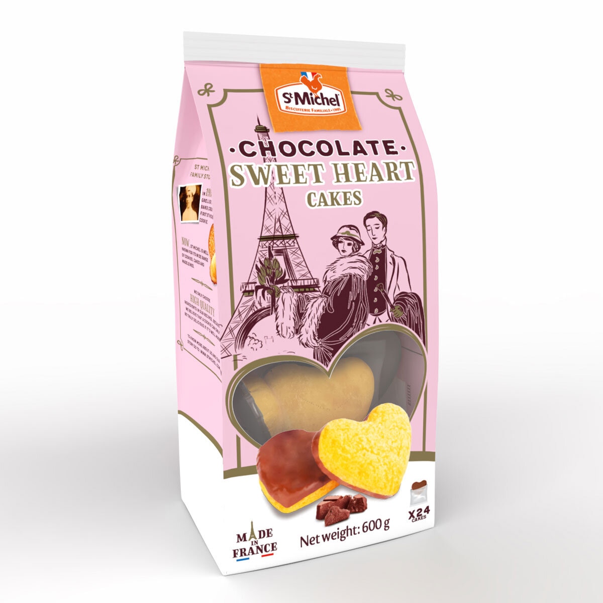 St Michel Milk Chocolate Sweetheart Cakes, 24 Pack, 600g