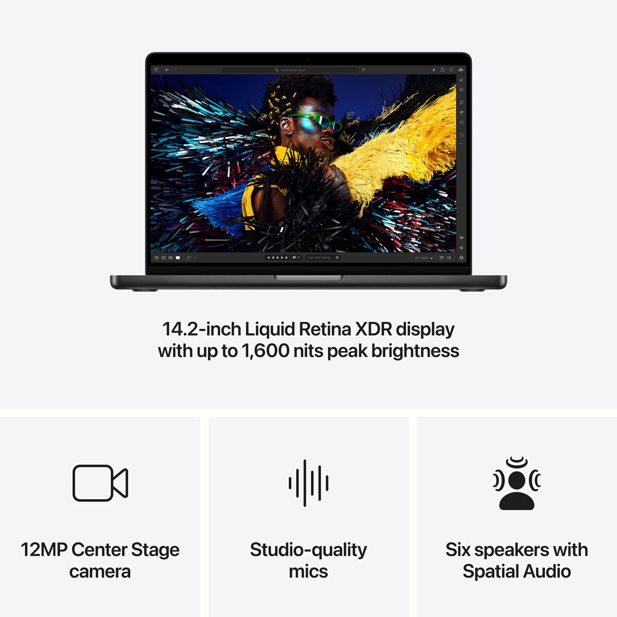 Apple MacBook Pro, Apple M4 Chip 10-Core CPU, 10-Core GPU, 16GB RAM, 512GB SSD, 14 Inch in Space Black at costco.co.uk